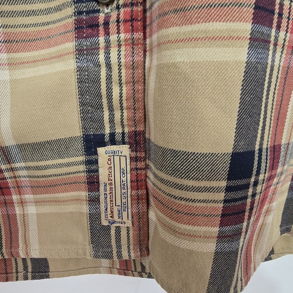 Abercrombie & Fitch Shirt Men Sm Button Down Heavy Twill Plaid 90s Gorpcore Vtg - Picture 7 of 8